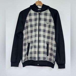 Fred Perry Check Swing Top Jacket size xl y Black White  Casual